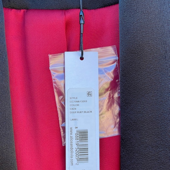 Alice and Olivia Deep Ruby Black Velvet blazer - Picture 7 of 9